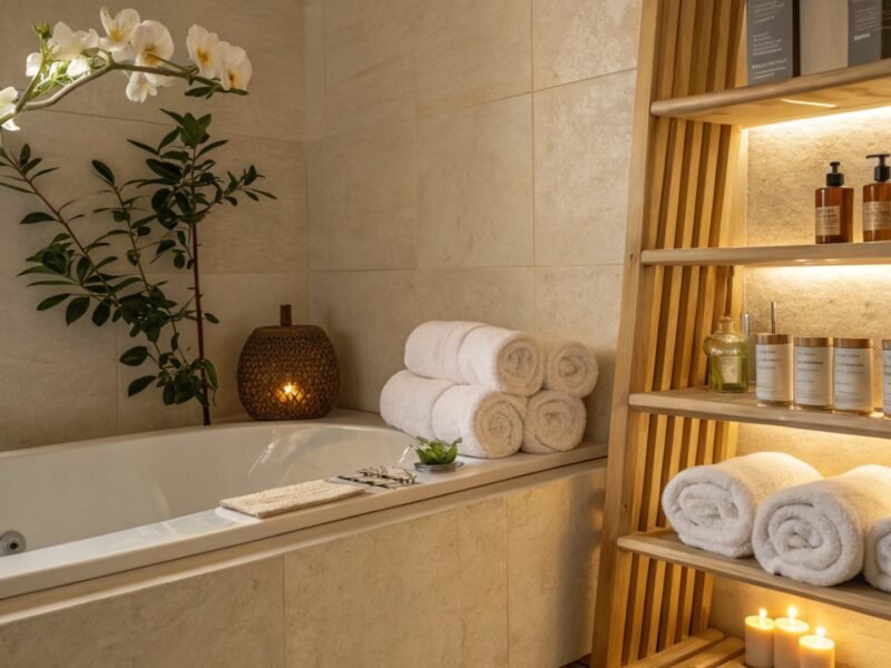 Bathtub Surround Declutter Infographic for Calm