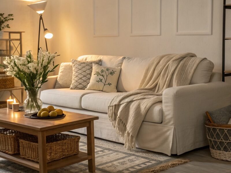 Sofa Area Declutter Diagram for Cozy Comfort