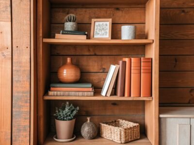 Bookshelf Corner Declutter Diagram for Clarity