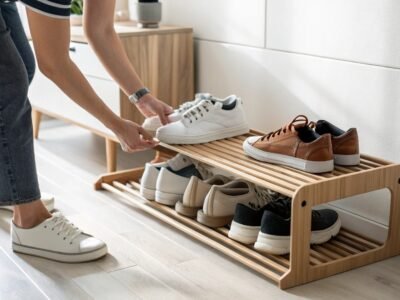 Neat Shoe Rack Tidying Steps