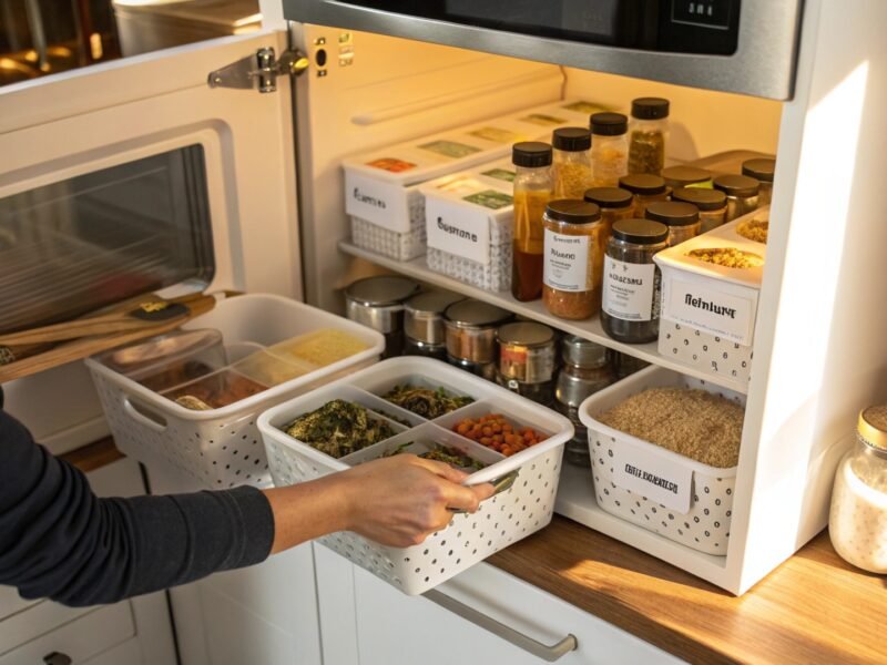 Microwave Nook Declutter Diagram for Quick Use