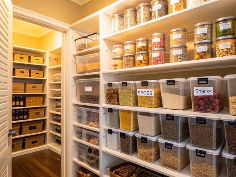 Pantry Bin Organization Chart for Easy Reach